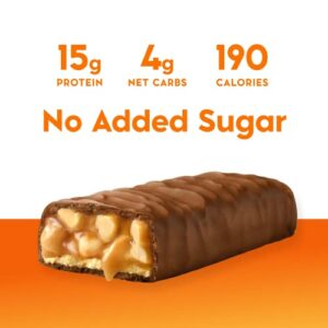 Nick's Swedish Style Protein Snack Bar, Chocolate Peanut Keto Protein Bar, 15g Protein, Low Carb, Low Sugar, Meal Replacement Bar, Keto-Friendly Snack, 12-Count