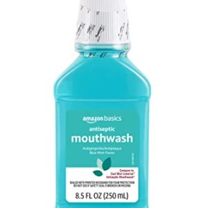 Amazon Basics Antiseptic Mouthwash, Blue Mint, 8.5 Fluid Ounces, 1-Pack (Previously Solimo)
