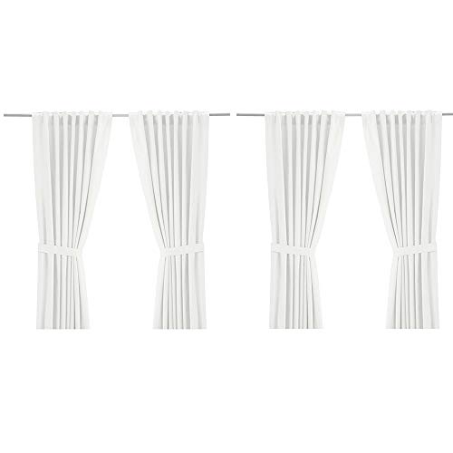 IKEA Ritva White Curtain Set - Size: 57 x 98 (1, White)