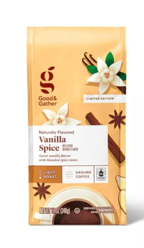 Naturally Flavored Vanilla Spice Light Roast Coffee Ground Coffee 12oz Good & Gather