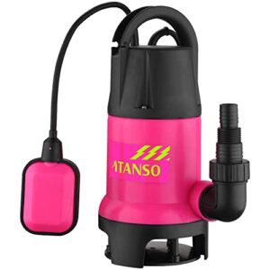 itanso submersible sump pump, 1.5hp 3960gph , for swimming pool, garden tub, pond, flood drain, irrigation in clean or dirty water, with float switch and 16ft cable