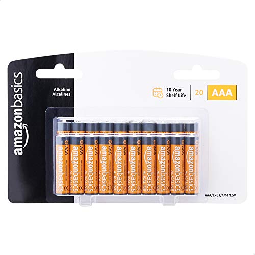Amazon Basics 20 Pack AAA Alkaline Batteries - Blister Packaging , 20 Count (Pack of 1)