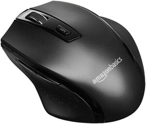 amazon basics ergonomic wireless pc mouse – dpi adjustable – black