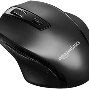 Amazon Basics Ergonomic Wireless PC Mouse - DPI adjustable - Black