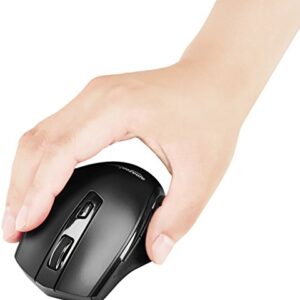 Amazon Basics Ergonomic Wireless PC Mouse - DPI adjustable - Black