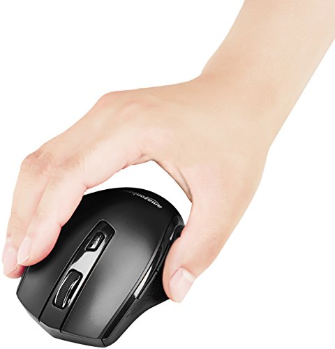 Amazon Basics Ergonomic Wireless PC Mouse - DPI adjustable - Black