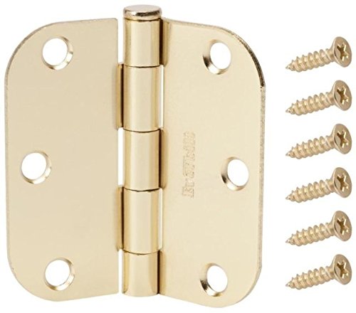 Everbilt 3 in. Satin Brass 5/8 in. Radius Door Hinge