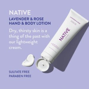 Native Lavender and Rose Body Lotion for Women and Men, Body Moisturizers for Dry Skin, 12 fl oz
