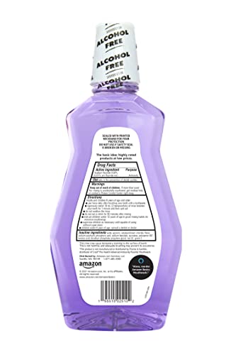 Amazon Basics Anticavity Fluoride Mouthwash, Alcohol Free, Violet Mint, 1 Liter, 33.8 Fluid Ounces, 1-Pack (Previously Solimo)