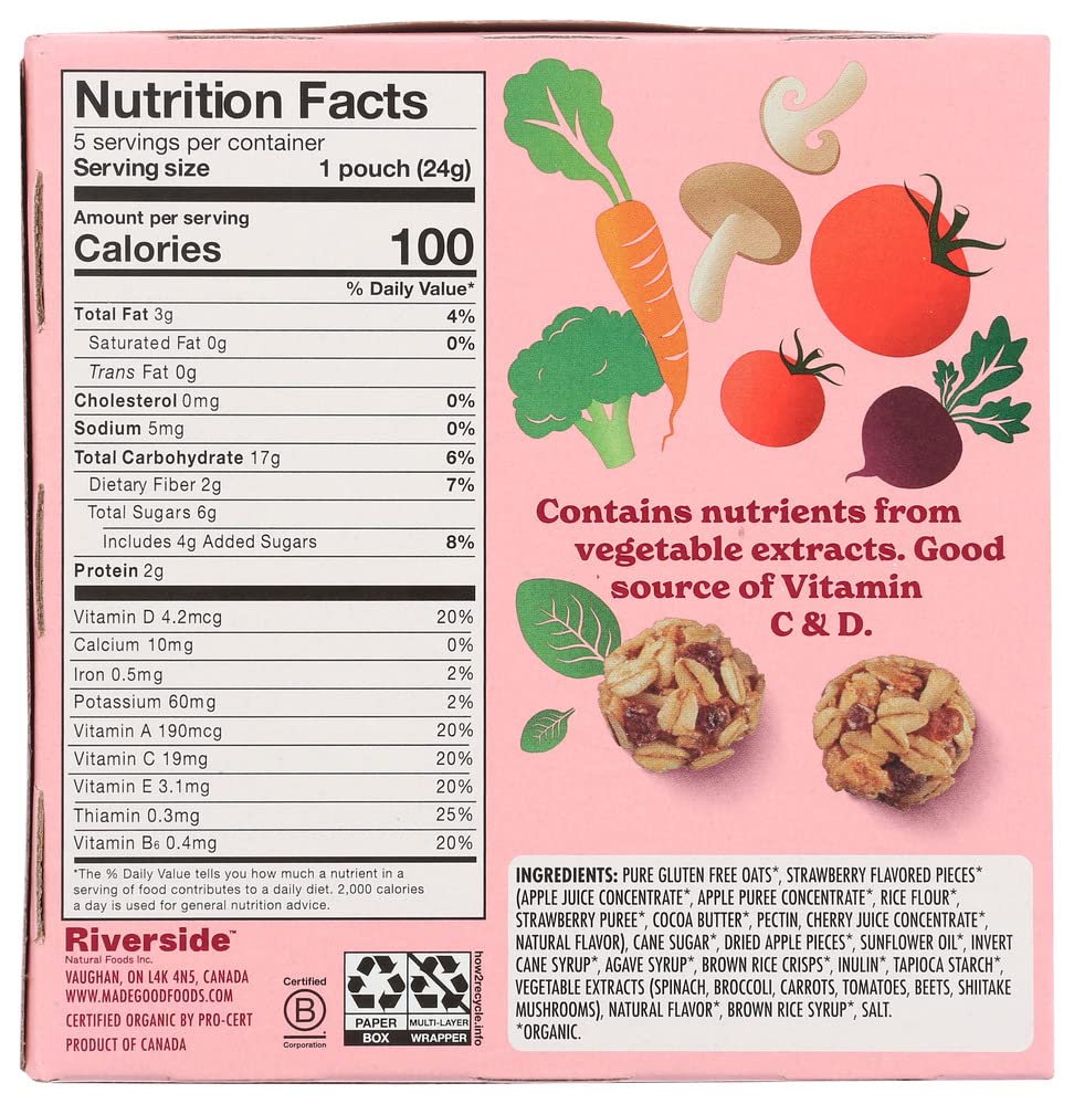 MADEGOOD Organic Strawberry Granola Minis, 4.25 OZ