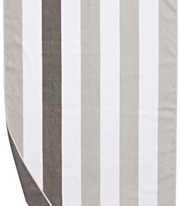 Amazon Basics Oversized Premium Cotton Beach Towel - Pop Stripe - Gray/Dark Gray, 36" x 72", 2-Pack