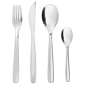 IKEA Mopsig Modern Silverware Cutlery Set 16 Piece Flatware Set - Service For 4 people 18/10 Stainless Steel Mirror Polished