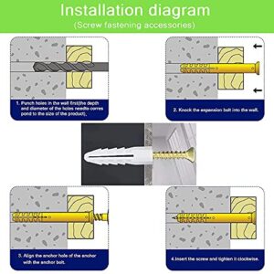 M3 Flat Head Wood Screws Assortment Fasteners Kit 420pcs,Phillips Drive Countersunk Head Self-Tapping Screws,Yellow Zinc Plated Finish,Contains 20pcs M6 Screw Anchors