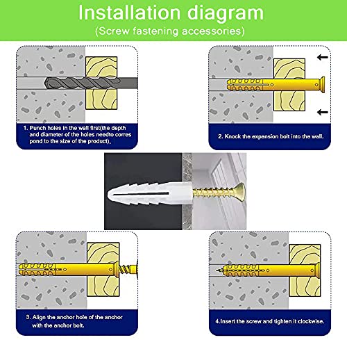 M3 Flat Head Wood Screws Assortment Fasteners Kit 420pcs,Phillips Drive Countersunk Head Self-Tapping Screws,Yellow Zinc Plated Finish,Contains 20pcs M6 Screw Anchors