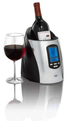 The Sharper Image Single Wine Chiller, Black