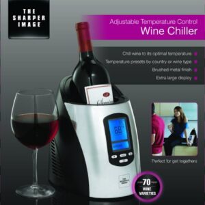 The Sharper Image Single Wine Chiller, Black