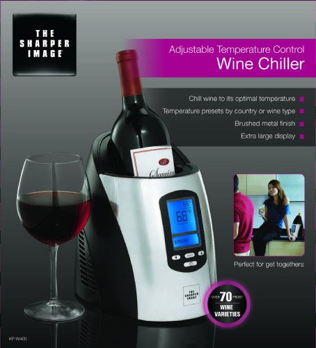 The Sharper Image Single Wine Chiller, Black