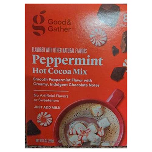 Good & Gather Peppermint Hot Cocoa Mix! Peppermint Flavored Hot Cocoa! Made With Premium Cocoa For A Rich And Satisfying Taste! Choose Your Flavor! (Peppermint)