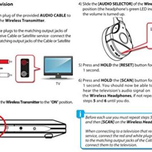 SHARPER IMAGE SHP921 Universal Wireless Headphones For TV, Black