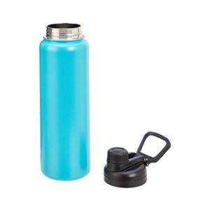 Amazon Basics Stainless Steel Insulated Water Bottle with Spout Lid – 30-Ounce, Teal