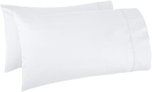 amazon basics 400 thread count cotton pillow cases – standard, set of 2, white