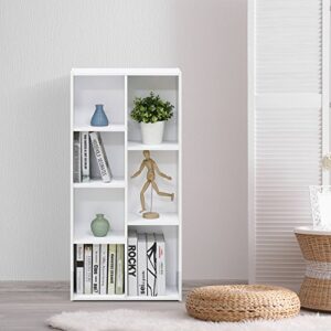 Furinno Luder Bookcase / Book / Storage , 7-Cube, White