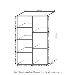 Furinno Luder Bookcase / Book / Storage , 7-Cube, White