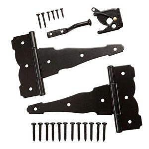everbilt black decorative gate hinge and latch set hardware parts (black)