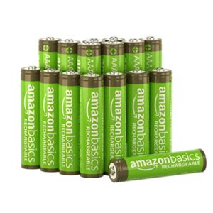 amazon basics 16-pack aaa performance 800 mah rechargeable batteries, pre-charged, recharge up to 1000x