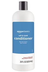 amazon basics soft & sleek conditioner for dry or damaged hair, 28 fluid ounce