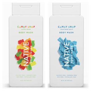 Native Candy Shop Limited Edition Body Wash Set | Sulfate Free, Paraben Free, & Dye Free, 18 oz each, Pack of 2 (Gummy Bears/Sour Berry Belts)