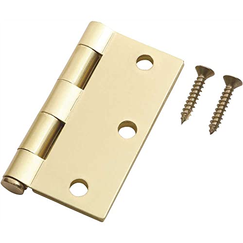 Everbilt 3 in. Satin Brass Square Corner Door Hinge