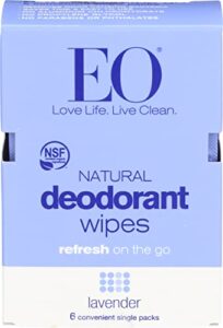 eo deodorant lavender wipes, 6 count