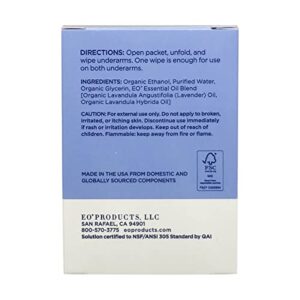 EO Deodorant Lavender Wipes, 6 Count