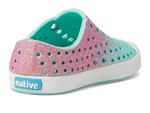 Native Shoes Kids Jefferson Bling Sneaker for Toddler - Synthetic Upper with Glittering Ombre Design, Chic, and Slip-On Style Hollywood Hydrangea Bling/Shell White 10 Toddler M