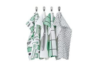 ikea rinnig set of 4 tea towels dish towel green white pack patterned design