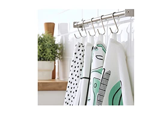 IKEA RINNIG Set of 4 Tea Towels Dish Towel Green White Pack Patterned Design
