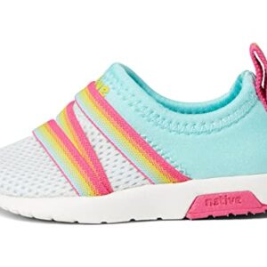 Native Shoes Kids Pheonix Sugarlite Sneakers for Toddler - Man-Made Upper with Cushioned Insole, Slide Closure, and OutsoleSherbert Blue/Shell White/Hollywood Pink 10 Toddler M