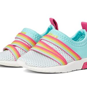 Native Shoes Kids Pheonix Sugarlite Sneakers for Toddler - Man-Made Upper with Cushioned Insole, Slide Closure, and OutsoleSherbert Blue/Shell White/Hollywood Pink 10 Toddler M