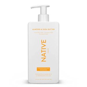 Native Vegan Strengthening Shampoo with Almond & Shea Butter, Clean, Sulfate, Paraben and Silicone Free - 16.5 fl oz