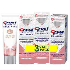 crest 3d white brilliance hydrogen peroxide toothpaste with fluoride,3 ounce (pack of 3)