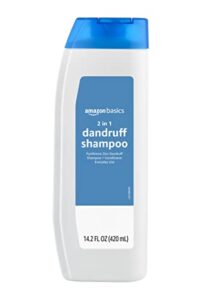 amazon basics 2-in-1 dandruff shampoo & conditioner, gentle and ph balanced, 14.2 fluid ounces, 1-pack (previously solimo)