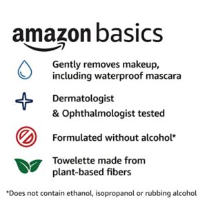 Amazon Basics Make Up Remover Wipes, Original, 25 Count, Pack of 6 (Previously Solimo)