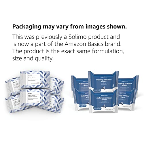 Amazon Basics Make Up Remover Wipes, Original, 25 Count, Pack of 6 (Previously Solimo)