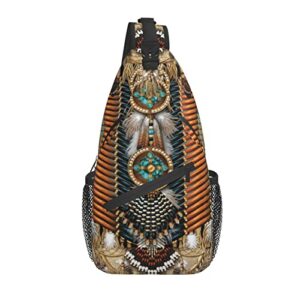 asyg native american art indian sling backpack cute chest bags crossbody retro shoulder bag for men women boys girls