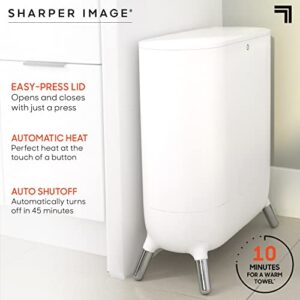 Sharper Image SpaStudio Towel Warmer, Heated Comfort + Aromatherapy, Large Capacity, Warms 3 Towels, Bath Sheets, Bath Robe, Auto Shutoff, Quick Heating, Essential Oil Diffuser Discs