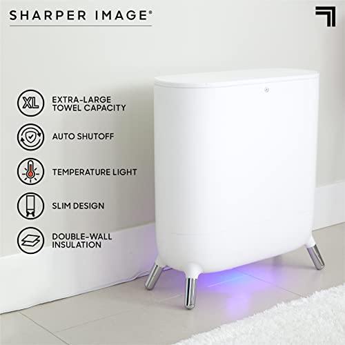 Sharper Image SpaStudio Towel Warmer, Heated Comfort + Aromatherapy, Large Capacity, Warms 3 Towels, Bath Sheets, Bath Robe, Auto Shutoff, Quick Heating, Essential Oil Diffuser Discs