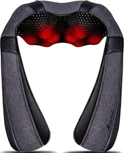 back massager, shiatsu back neck massager with heat, electric shoulder massager, kneading massage pillow for neck, back, shoulder, muscle pain relief, get well soon presents – christmas gifts