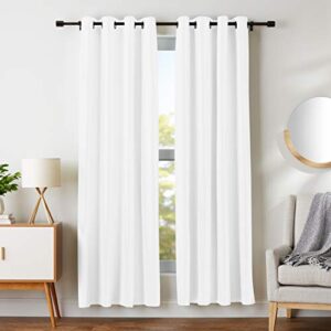 amazon basics room darkening blackout window curtains with grommets – 52 x 84-inch, white, 2 panels
