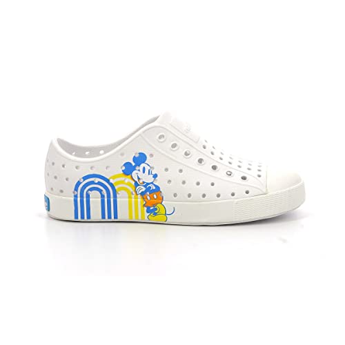 Native Shoes Kids Jefferson Print Sneakers for Little Kids - Free Friendly Step, Eva Upper, and Let Feet Breathe Shell White/Shell White/Positive Mickey 1 Little Kid M